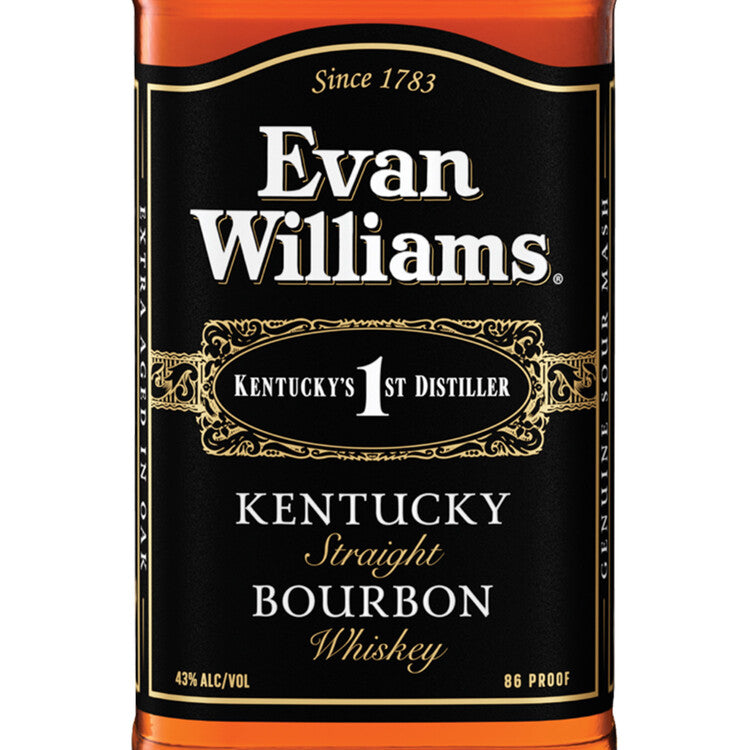 Evan Williams Straight Bourbon Black Label 86 - 750ML - Front Label