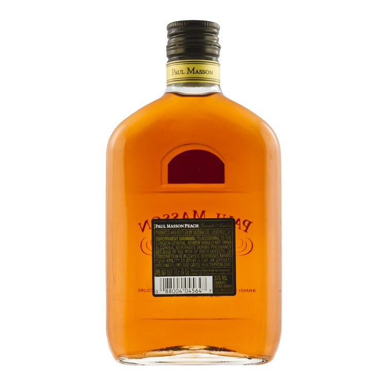 Paul Masson Peach Flavored Brandy Grande Amber 54 - 375ML - Back