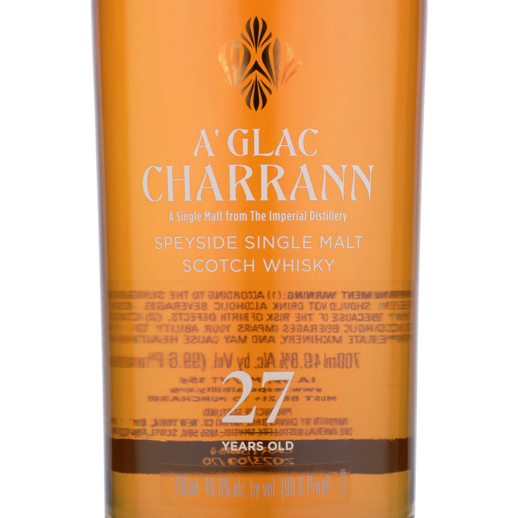 A'Glac Charrann Single Malt Scotch Secret Speyside 27 Yr 99.6 - 700ML - Front Label