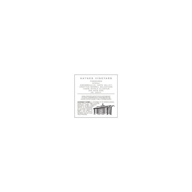 Haynes Vineyard Syrah Forgeron Coombsville 2021 Wood Box - 750ML