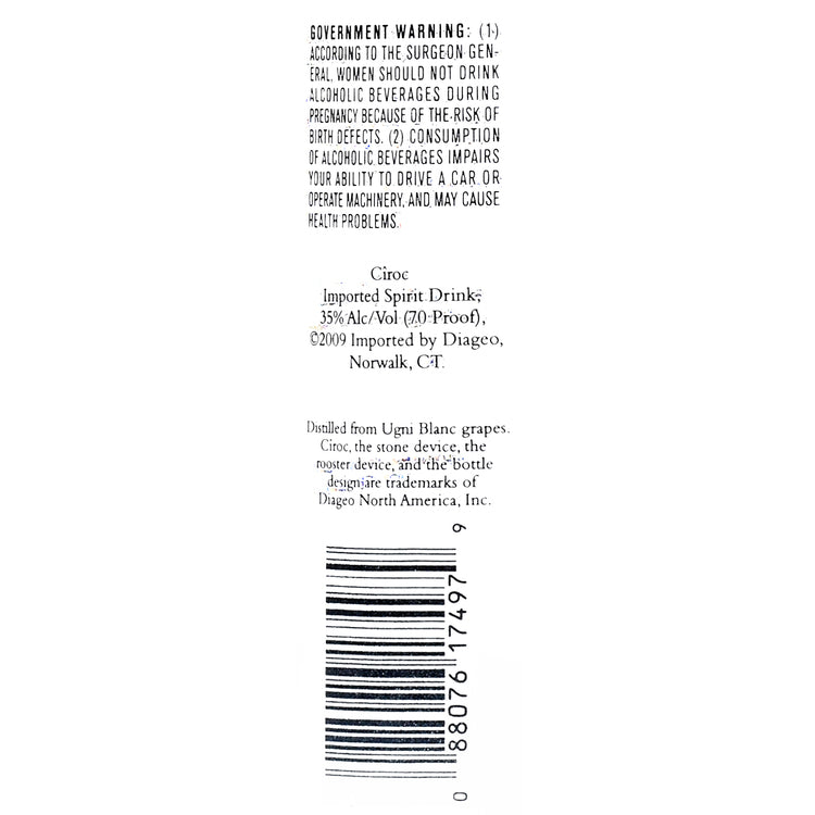 Ciroc Coconut Flavored Vodka 70 - 1.75L