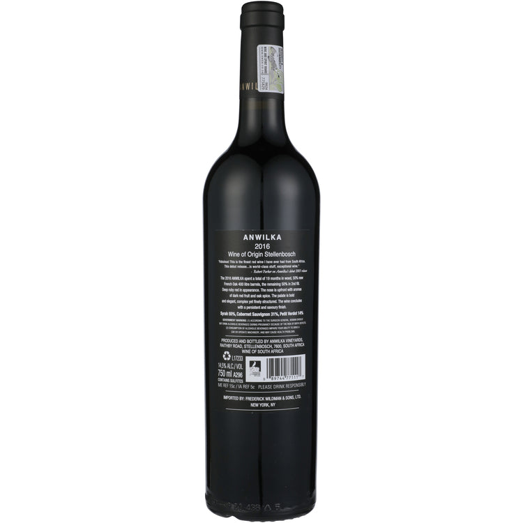 Anwilka Red Wine Stellenbosch 2016 - 750ML