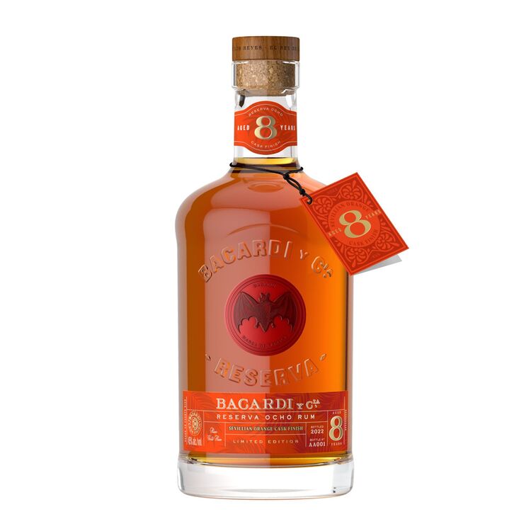 Barcardi Reserva Ocho Rum Sevillian Orange Cask Finish 8yr 90 - 750ML