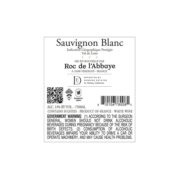 Roc De L'Abbaye Sauvignon Blanc Val De Loire 2024 - 750ML