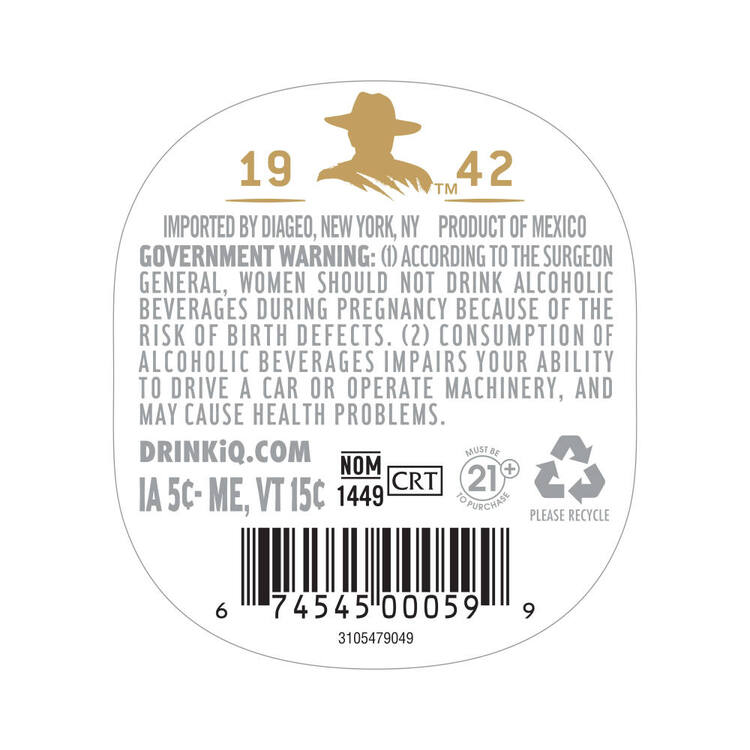 Don Julio Tequila Blanco 80 - 375ML - Back Label