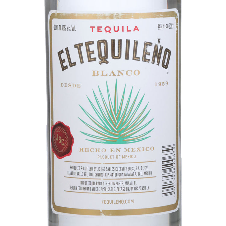 El Tequileno Tequila Blanco 80 - 1.0L - Front Label