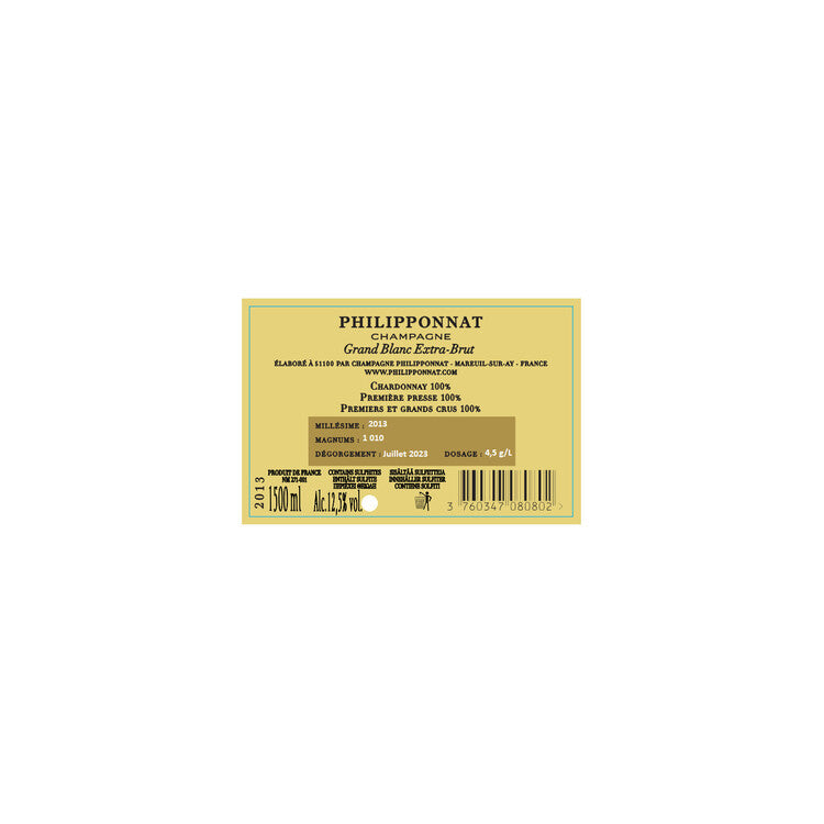 Philipponnat Champagne Extra Brut Grand Blanc 2013 - 1.5L