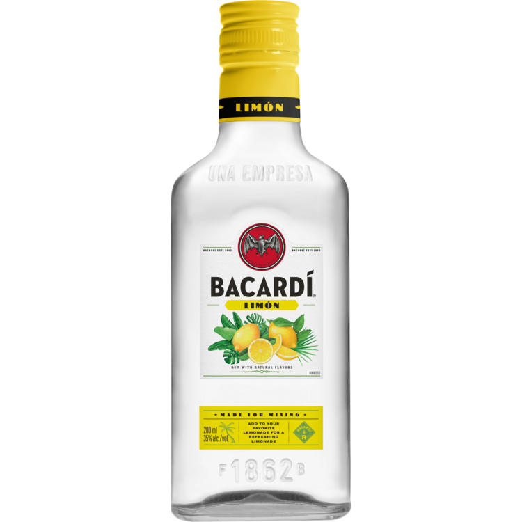 Bacardi Lemon Flavored Rum Limon 70 - 200ML - Front