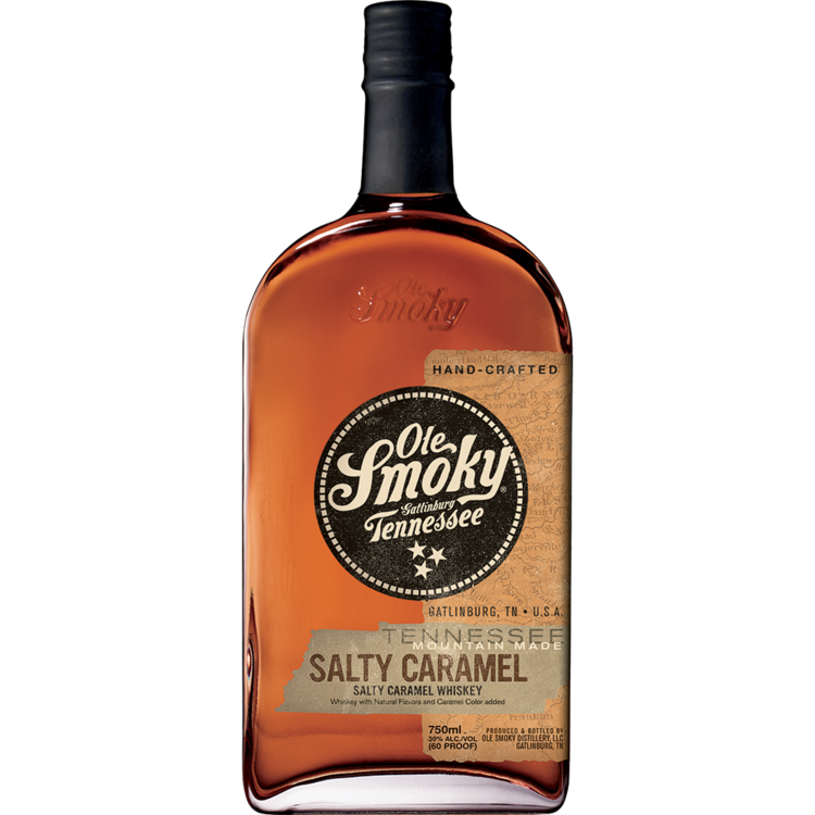 Ole Smoky Salty Caramel Flavored Whiskey Mountain Made 60 - 750ML - Front Label