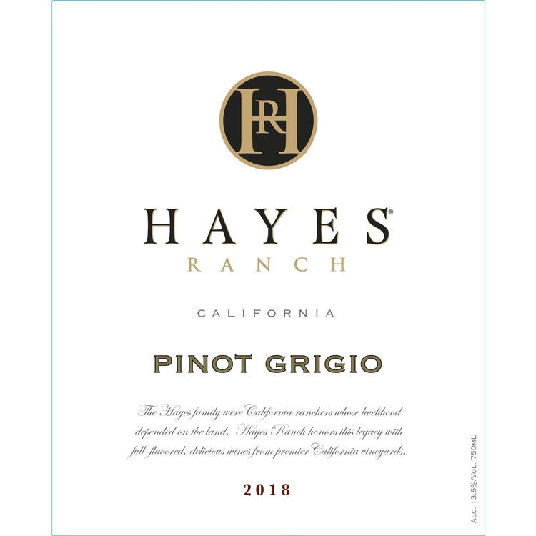 Hayes Ranch Pinot Grigio California - 750ML - Front Label