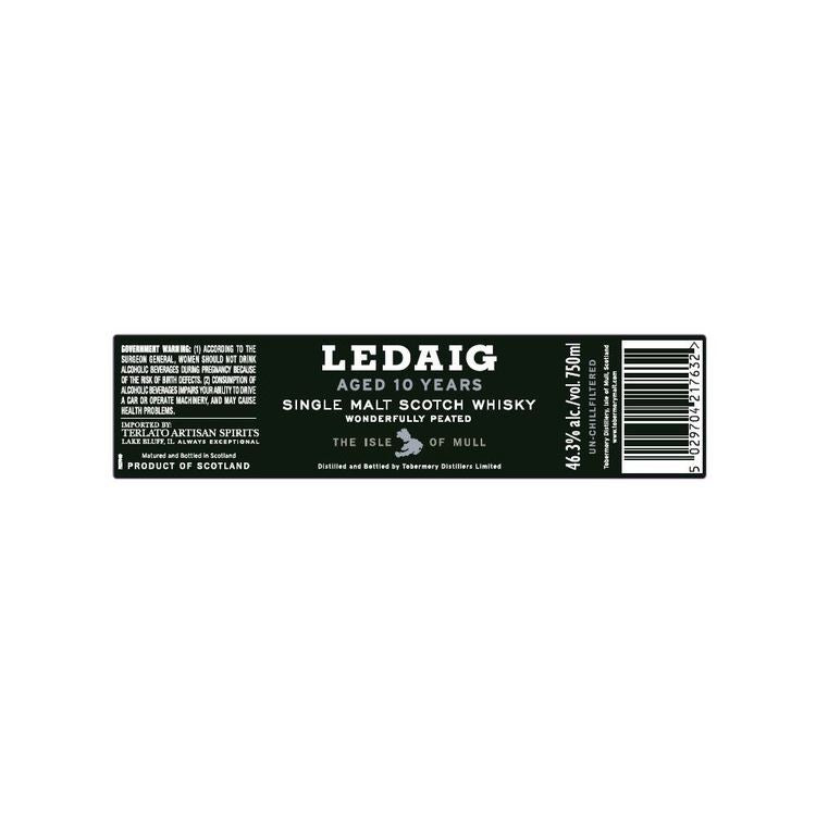 Ledaig Single Malt Scotch 10 Yr 92.6 - 750ML - Front Label