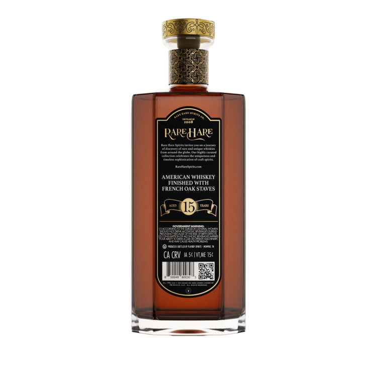 Rare Hare American Whiskey Finished With French Oak Staves 15 Yr 100 - 700ML - Back