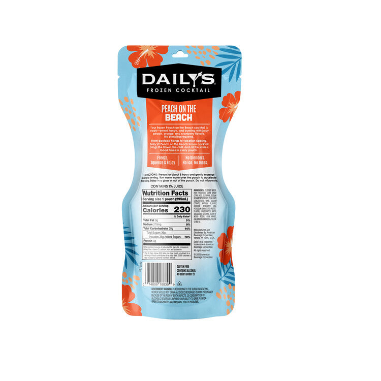 Daily's Peach On The Beach Wine Based Cocktail - 10 Z - Back