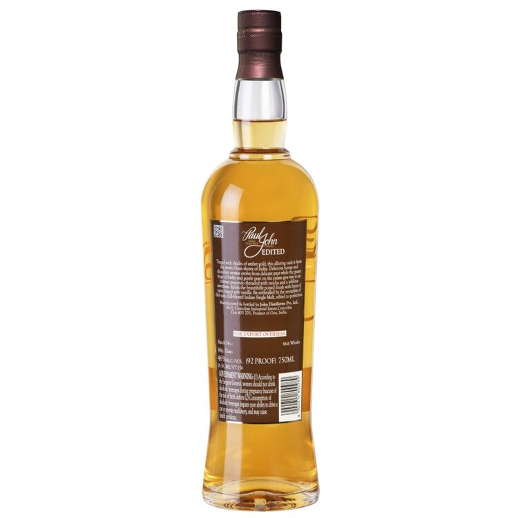 Paul John Single Malt Whisky Edited 92 - 750ML - Back