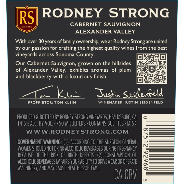 Rodney Strong Cabernet Sauvignon Alexander Valley 2022 - 750ML
