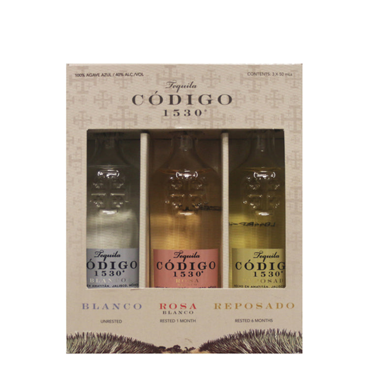 Codigo 1530 Tequila Combo 1 Each Blanco 80, Blanco Rosa 80 & Reposado - 50ML