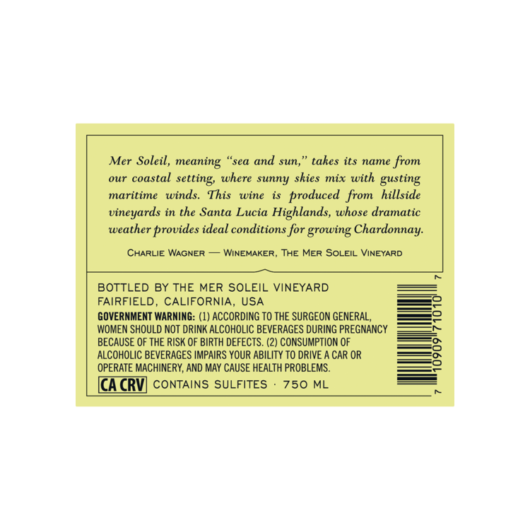 Mer Soleil Chardonnay Reserve Santa Lucia Highlands 2023 - 750ML