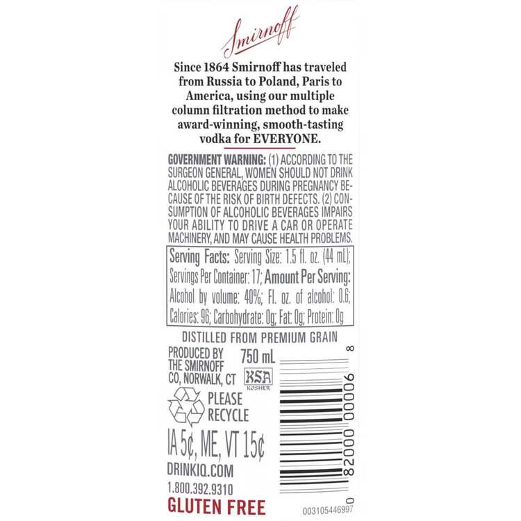 Smirnoff Vodka 80 - 750ML