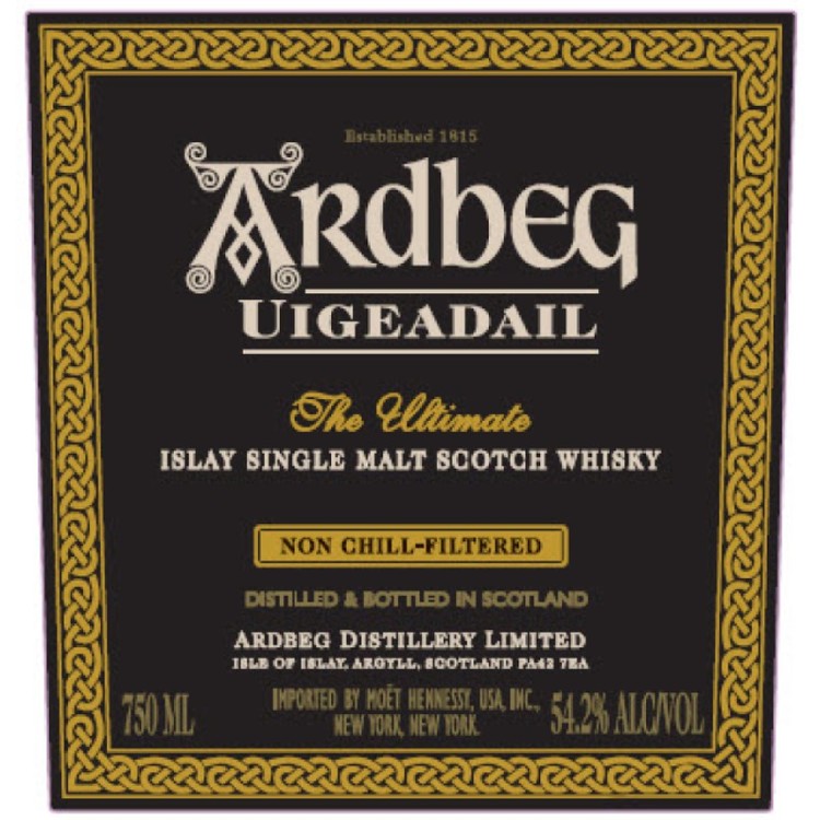 Ardbeg Single Malt Scotch Uigeadail 108.4 - 750ML - Front Label