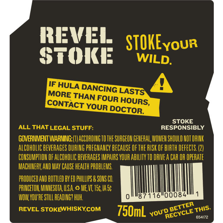 Revel Stoke Blackberry Flavored Whiskey Crackberry 70 - 750ML - Back Label