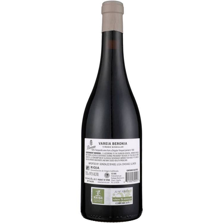 Beronia Rioja Vareia Beronia Vinedo Singular 2019 - 750ML