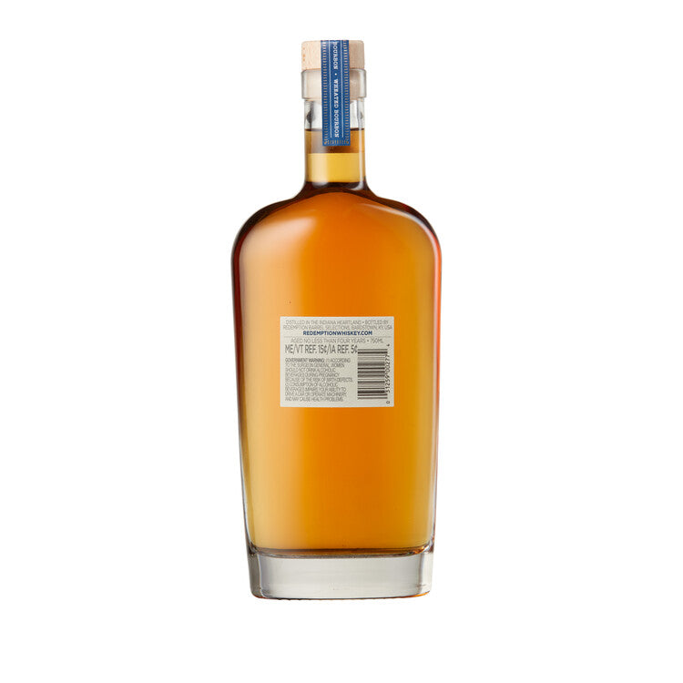 Redemption Straight Bourbon Wheated 96 - 750ML - Back Label