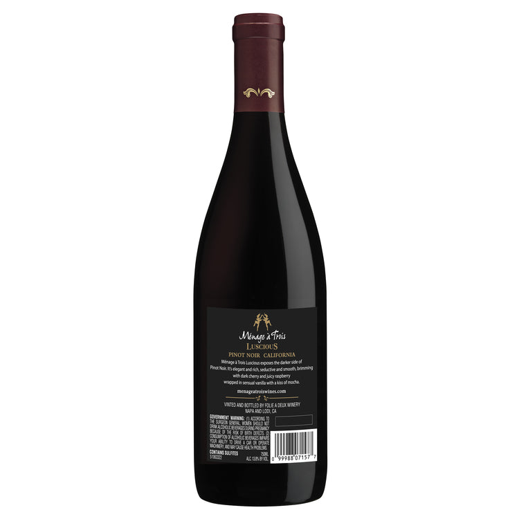 Menage A Trois Pinot Noir Luscious California - 750ML