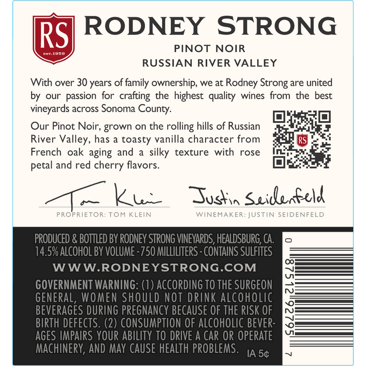Rodney Strong Pinot Noir Russian River Valley 2023 - 750ML