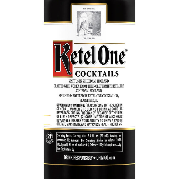 Ketel One Cocktail Espresso Martini Collection 40.2 - 750ML - Back Label