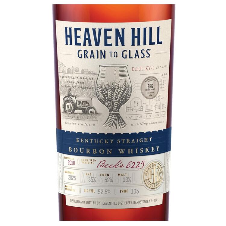 Heaven Hill Straight Bourbon Grain To Glass 6 Yr 105 - 700ML - Front Label