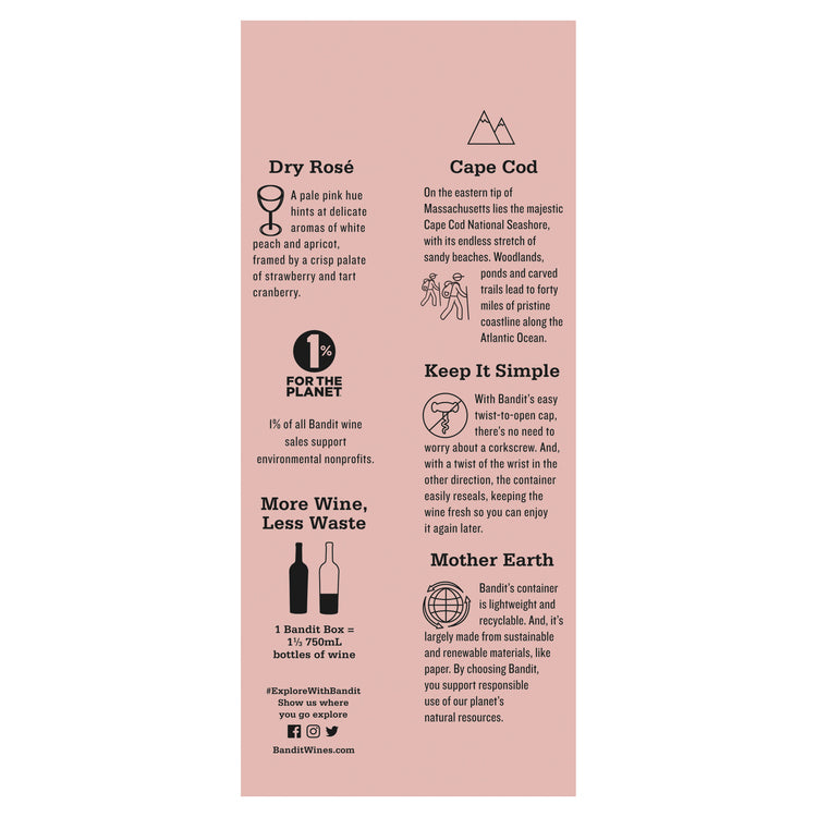 Bandit Dry Rose California - 1.0L - Back Label