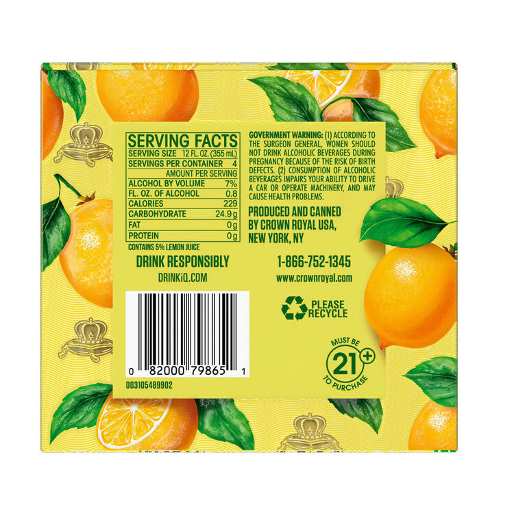 Crown Royal Whisky Lemonade Cocktail 14 - 355ML