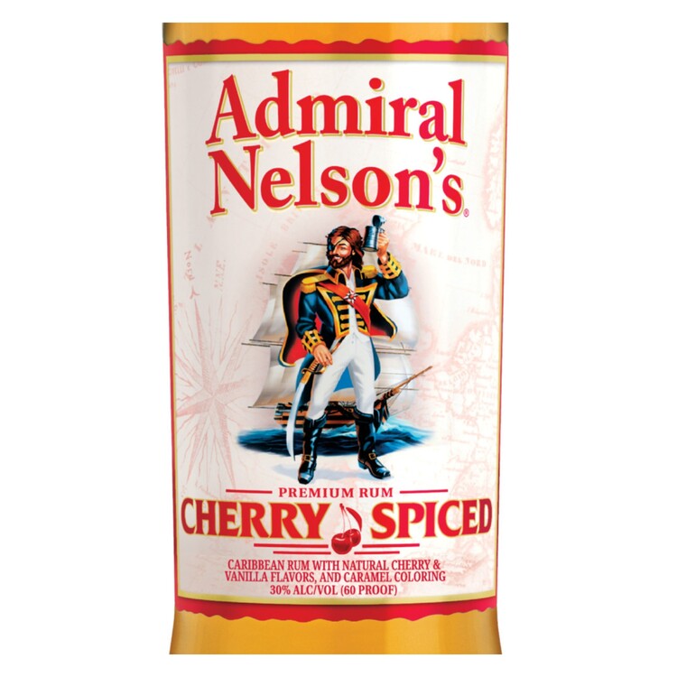 Admiral Nelson's Cherry Spiced Rum 60 - 1.0L - Front Label