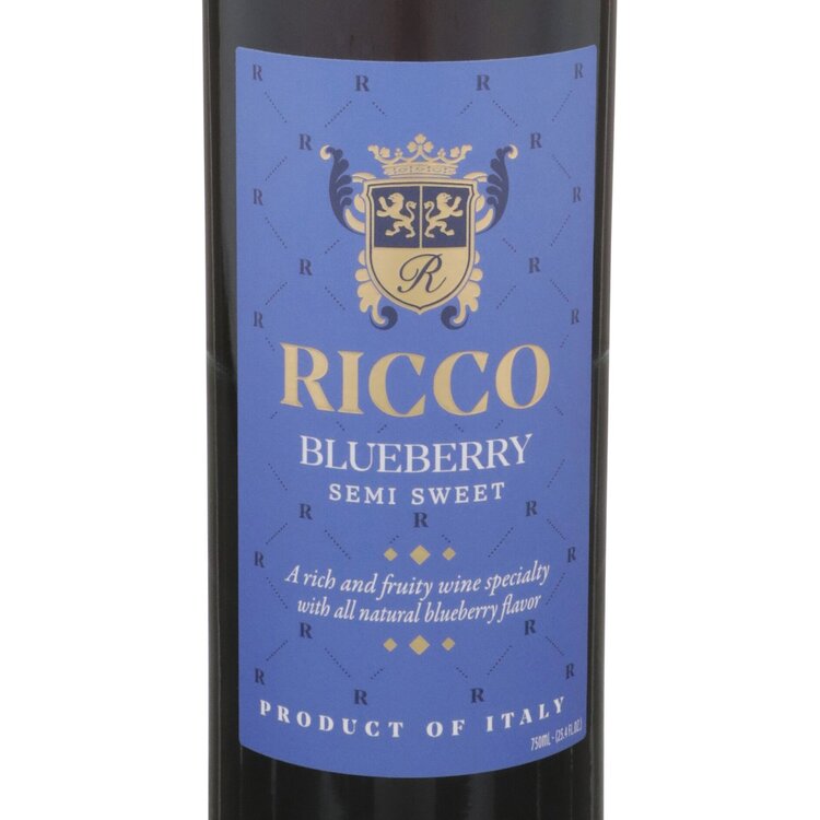 Ricco Blueberry Flavored Wine - 750ML - Front Label