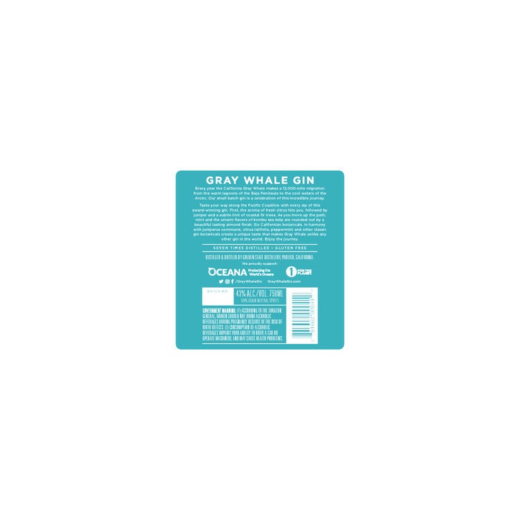 Gray Whale Dry Gin 86 - 750ML