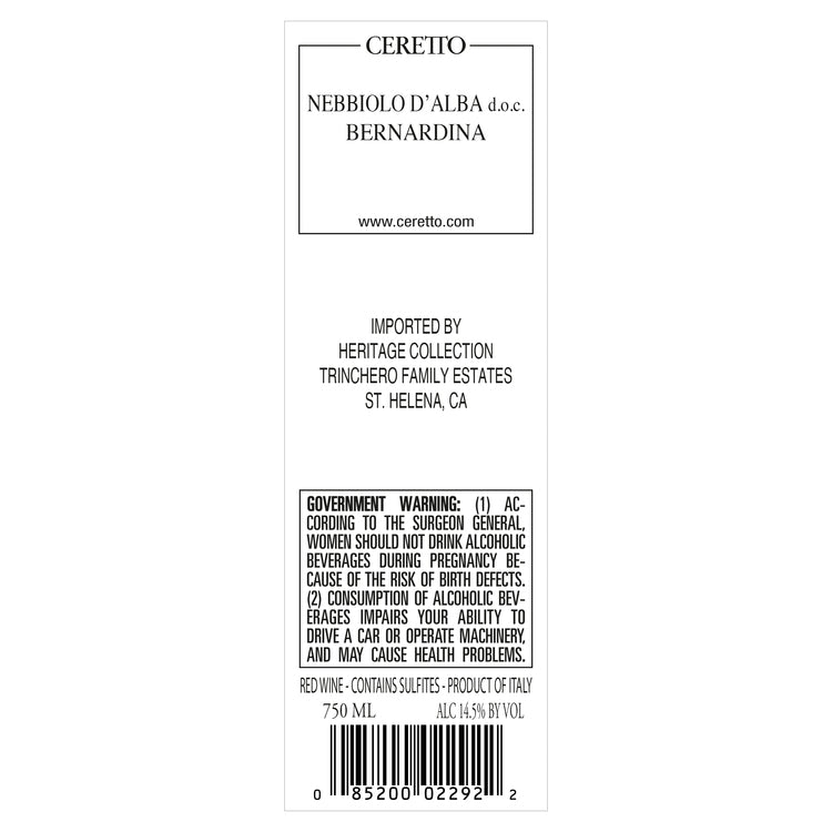 Ceretto Nebbiolo D'Alba Bernardina 2021 - 750ML