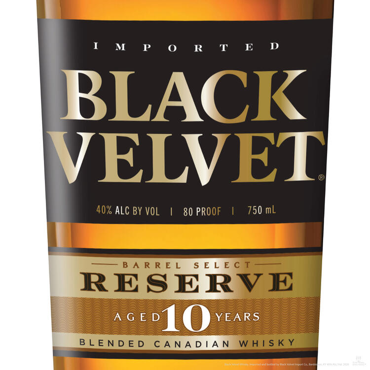 Black Velvet Canadian Whisky Reserve Select Stock 10 Yr 80 - 750ML - Front Label