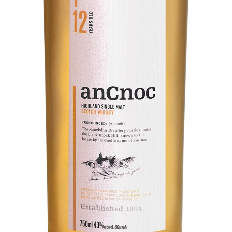 Ancnoc Single Malt Scotch 12 Yr 86 - 750ML