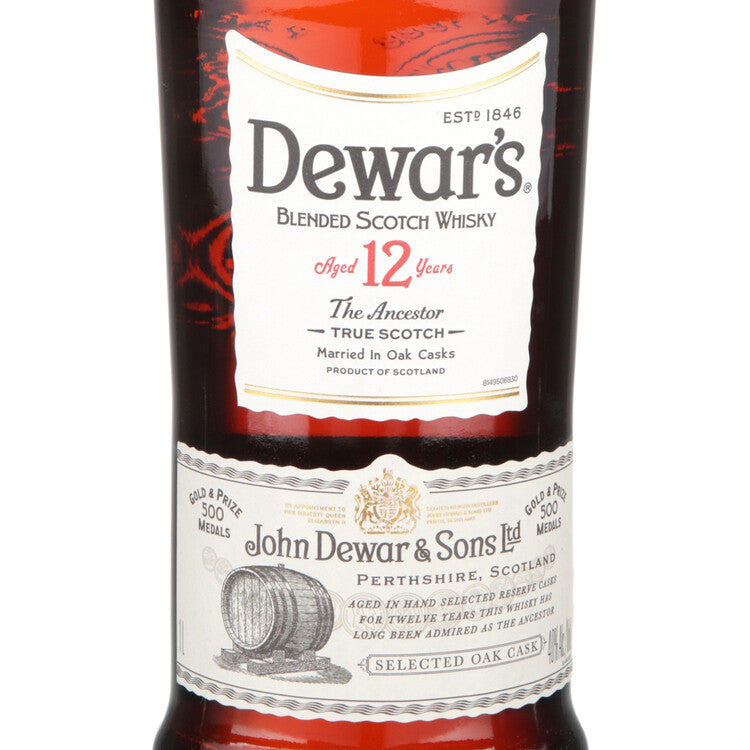 Dewar's Blended Scotch Double Aged In 1st Fill Bourbon Casks 12 Yr 80 - 1.0L - Front Label