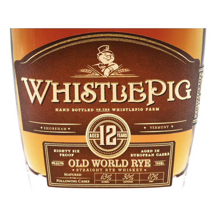 Whistlepig Straight Rye Whiskey Old World 12 Yr 86 - 750ML