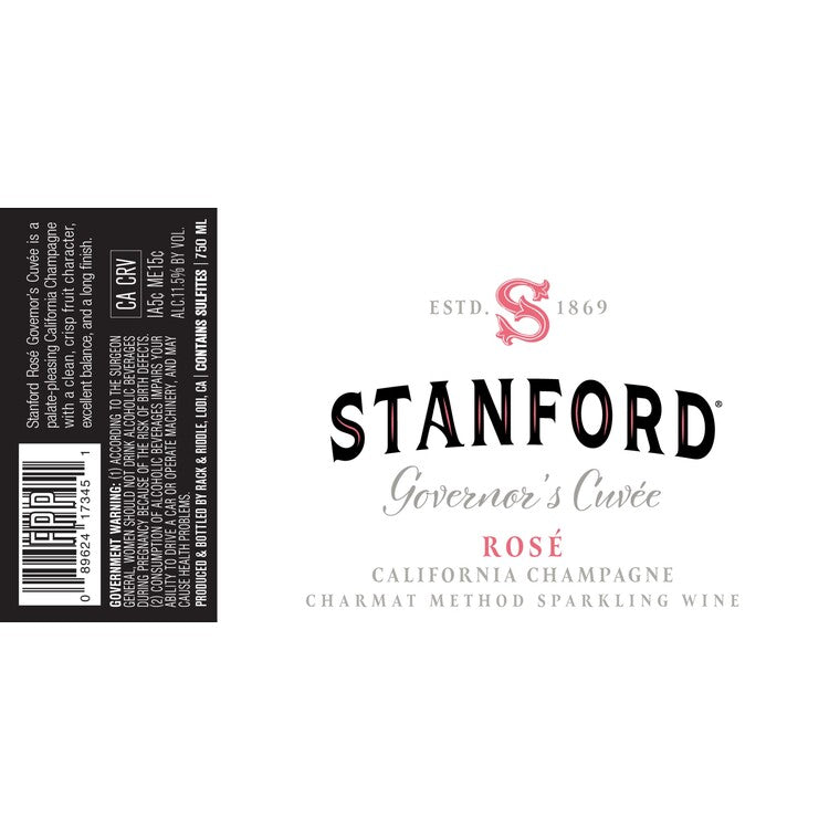 Stanford Brut Rose Governor's Cuvee California - 750ML - Back Label