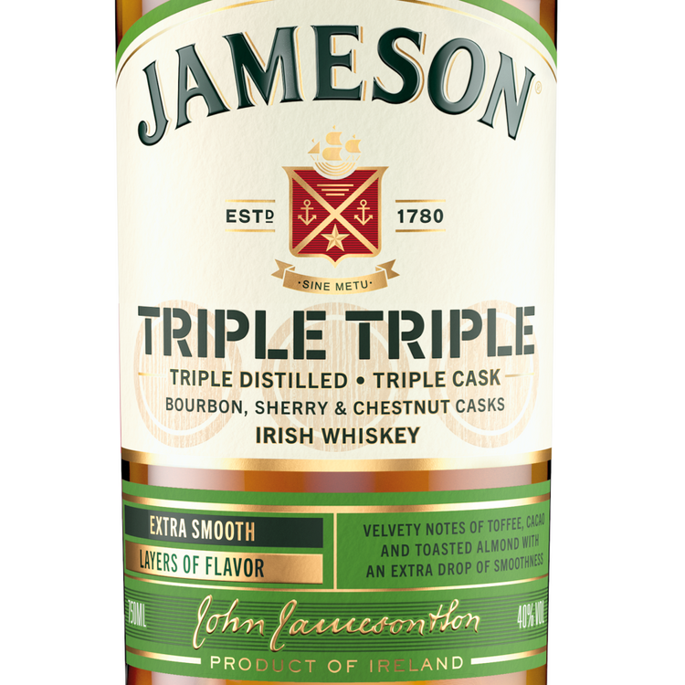 Jameson Blended Irish Whiskey Triple Triple 80 - 750ML - Front Label