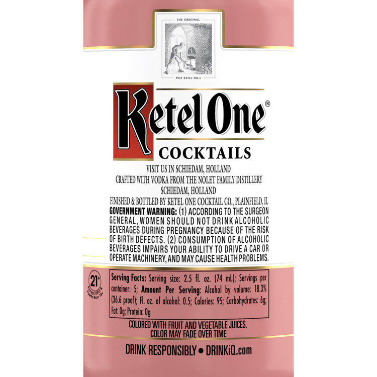 Ketel One Cocktail Cosmopolitan Collection 36.6 - 375ML - Back Label