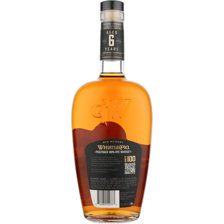 Whistlepig Rye Whiskey Piggyback In New American Oak Barrels 6 Yr 96.5 - 1.0L