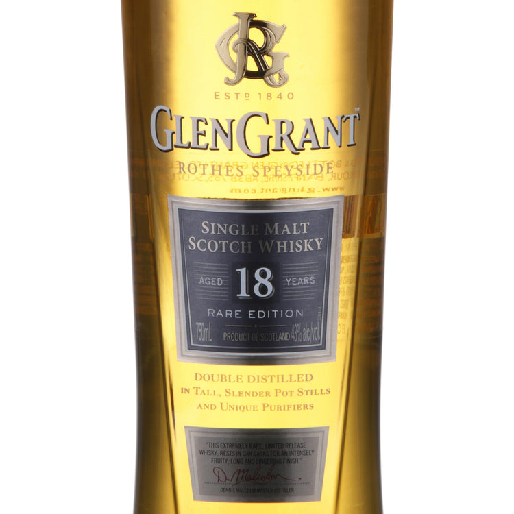 Glen Grant Single Malt Scotch Rare Edition 18 Yr 86 - 750ML - Front Label