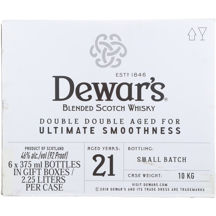 Dewar's Blended Scotch Double Double Aged 21 Yr 92 - 375ML - Front Label