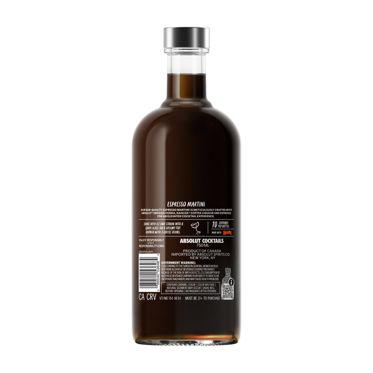 Absolut Espresso Martini Cocktail 40 - 750ML