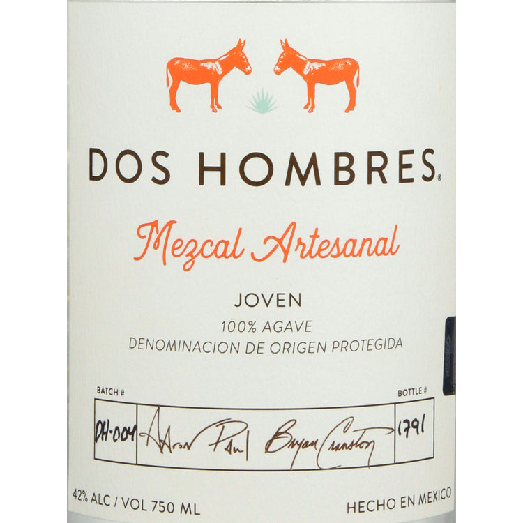 Dos Hombres Mezcal Artesanal Joven Espadin 84 - 750ML