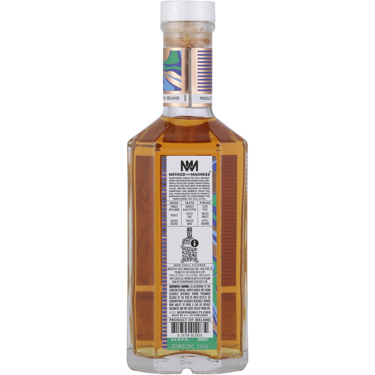 Method And Madness Single Pot Still Irish Whiskey Virgin Garryana Oak - 700ML