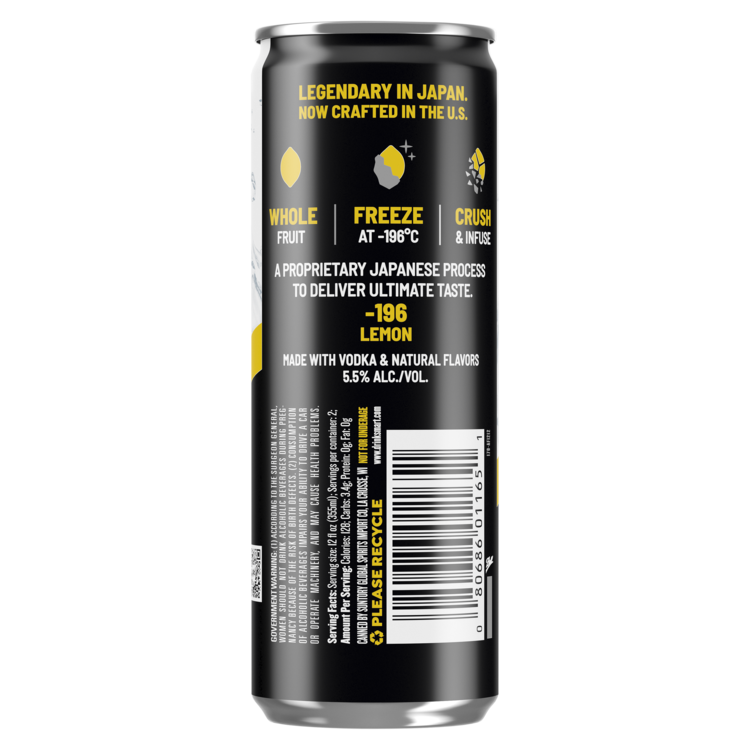 -196 Lemon Vodka Seltzer Cocktail 11 - 710ML